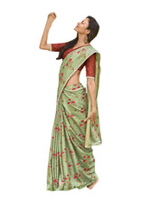 Charger l&#39;image dans la galerie, Designer Green Manipuri Silk Printed Saree VM05-Anvi Creations-Manipuri Silk saree,Printed Silk Saree