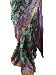 Green Dupion Silk Saree with Blouse Fabric VAS01-Anvi Creations-Brasso Saree