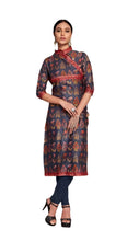 Charger l&#39;image dans la galerie, Designer Blue Cotton Printed Daily Wear Kurti Kurta Size L 40 VD701 - Ethnic&#39;s By Anvi Creations