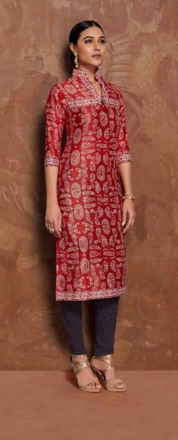 Designer Cotton Printed Daily Wear Kurti Kurta Size L 40 VD706 - Ethnic's By Anvi Creations