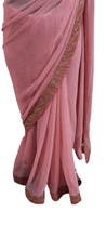 Load image into Gallery viewer, Pink Lehariya Printed Saree with Embroidered Blouse VH27 - Ethnic&#39;s By Anvi Creations